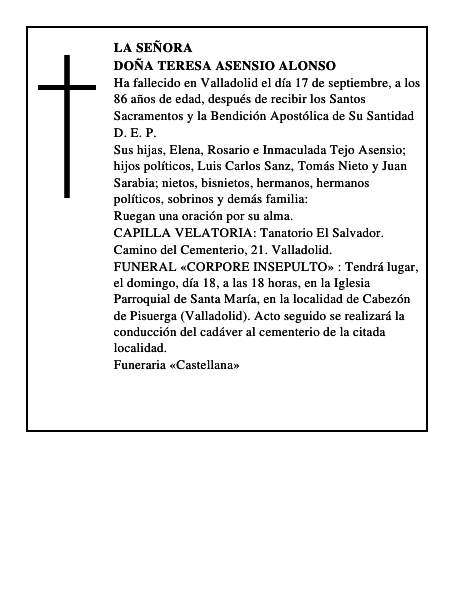 Doña Teresa Asensio Alonso