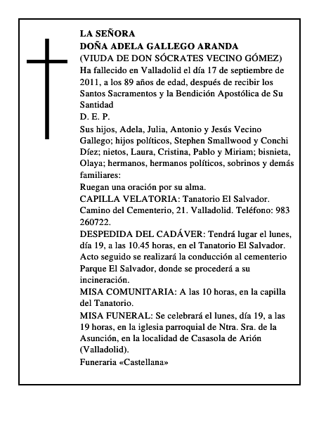 Doña Adela Gallego Aranda