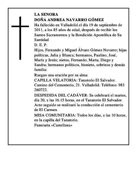 Doña Andrea Navarro Gómez