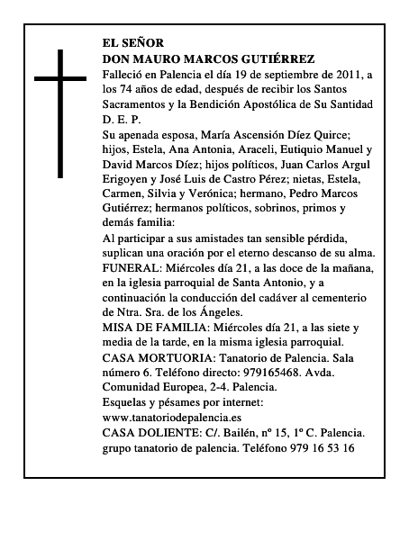 Don Mauro Marcos Gutiérrez