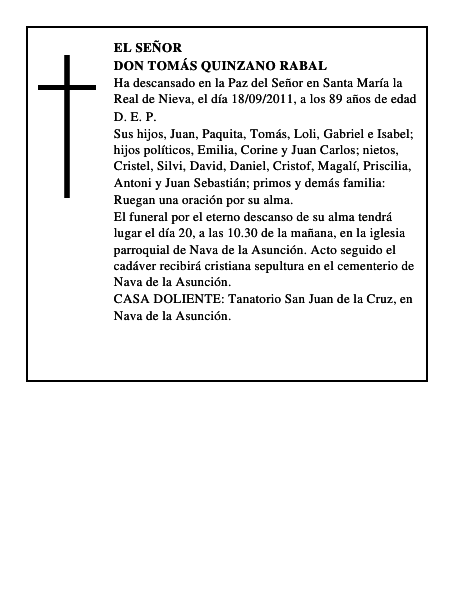 Don Tomás Quinzano Rabal