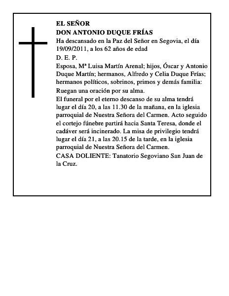 Don Antonio Duque Frías