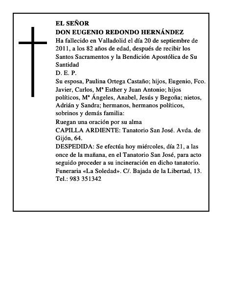 Don Eugenio Redondo Hernández