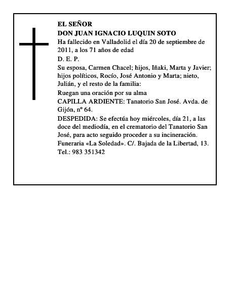 Don Juan Ignacio Luquin Soto
