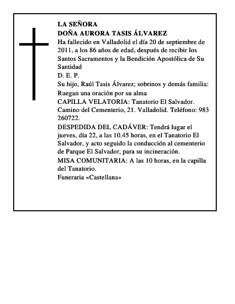 Doña Aurora Tasis Álvarez