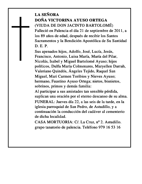 Doña Victorina Ayuso Ortega