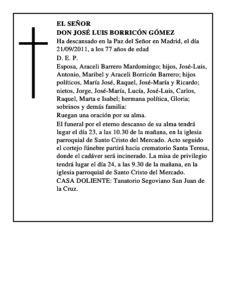 Don José Luis Borricón Gómez