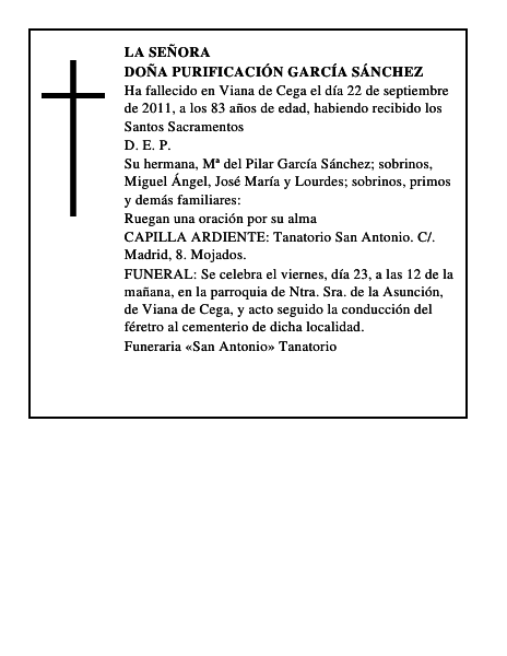 Doña Purificación García Sánchez