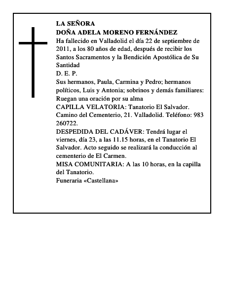 Doña Adela Moreno Fernández
