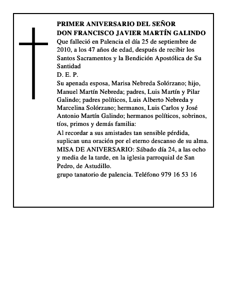 Don Francisco Javier Martín Galindo