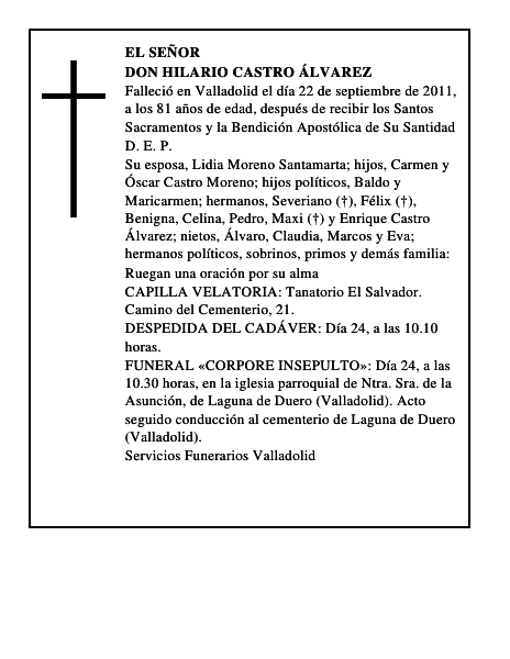 Don Hilario Castro Álvarez