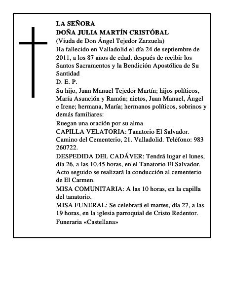 Doña Julia Martín Cristóbal