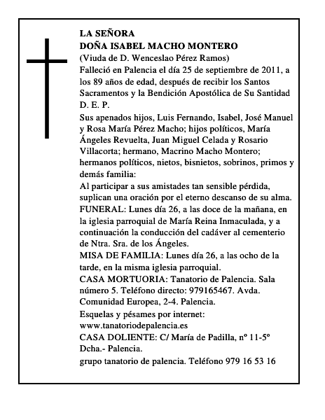 Doña Isabel Macho Montero