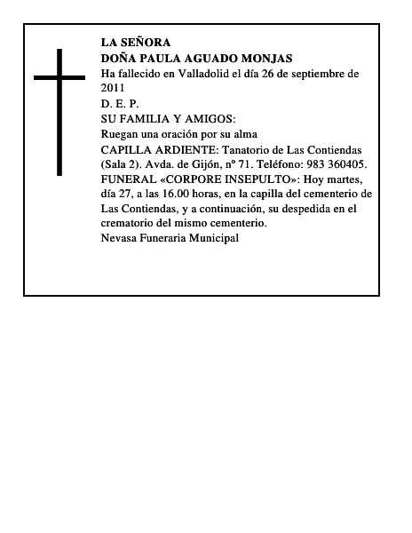 Doña Paula Aguado Monjas