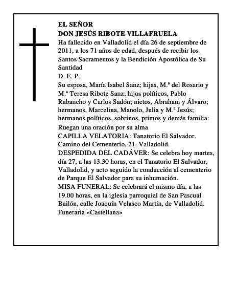 Don Jesús Ribote Villafruela