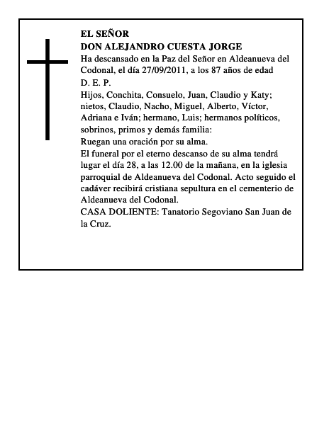 Don Alejandro Cuesta Jorge