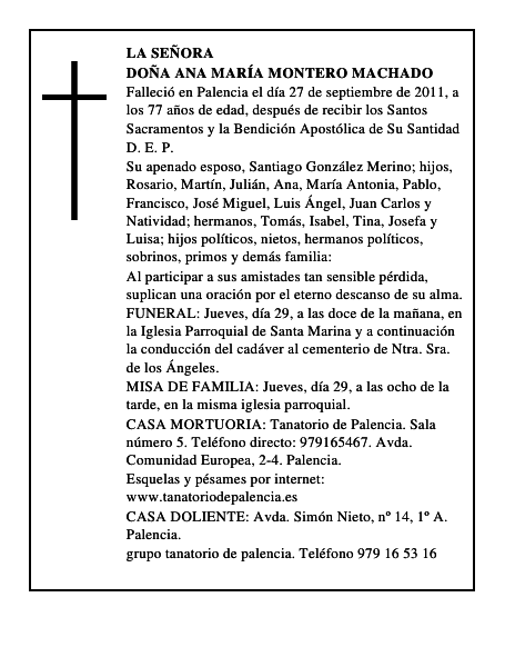 Doña Ana María Montero Machado