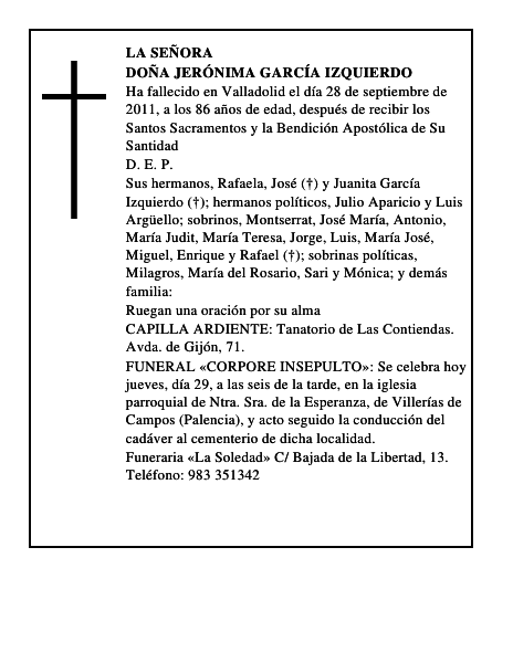 Doña Jerónima García Izquierdo