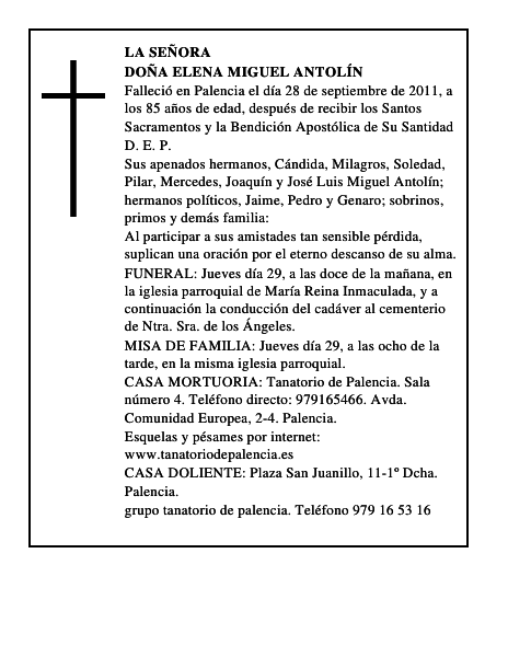 Doña Elena Miguel Antolín