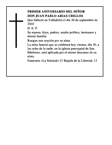 Don Juan Pablo Arias Ubillos