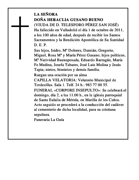 Doña Heraclia Gusano Bueno