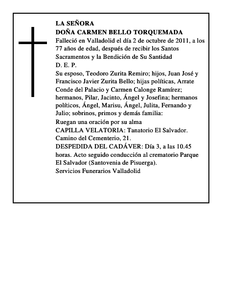 Doña Carmen Bello Torquemada