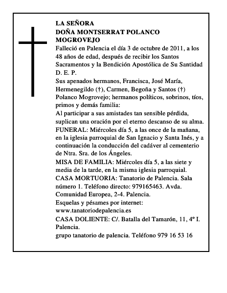 Doña Montserrat Polanco Mogrovejo