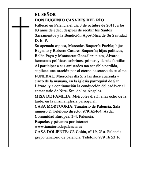 Don Eugenio Casares del Río