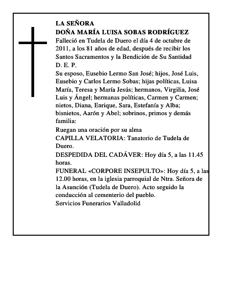 Doña María Luisa Sobas Rodríguez