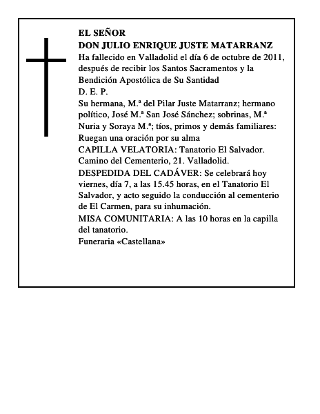 Don Julio Enrique Juste Matarranz
