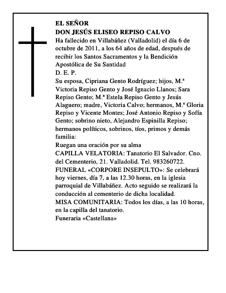 Don Jesús Eliseo Repiso Calvo