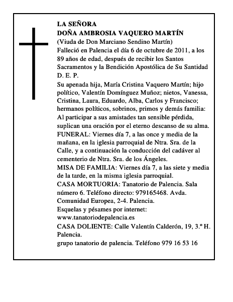Doña Ambrosia Vaquero Martín