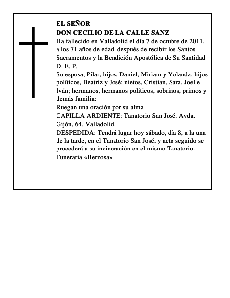 Don Cecilio de la Calle Sanz