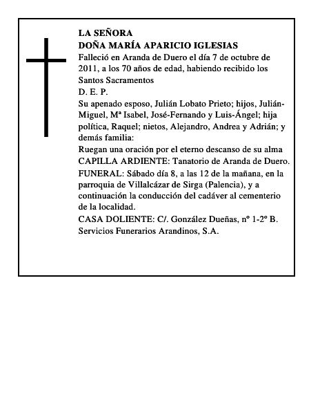 Doña María Aparicio Iglesias