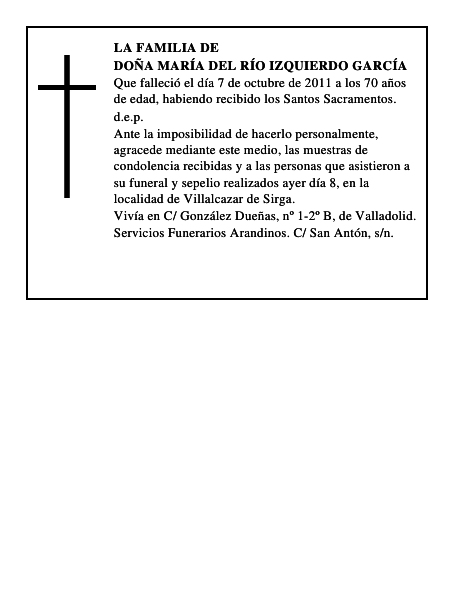 Doña María del Río Izquierdo García
