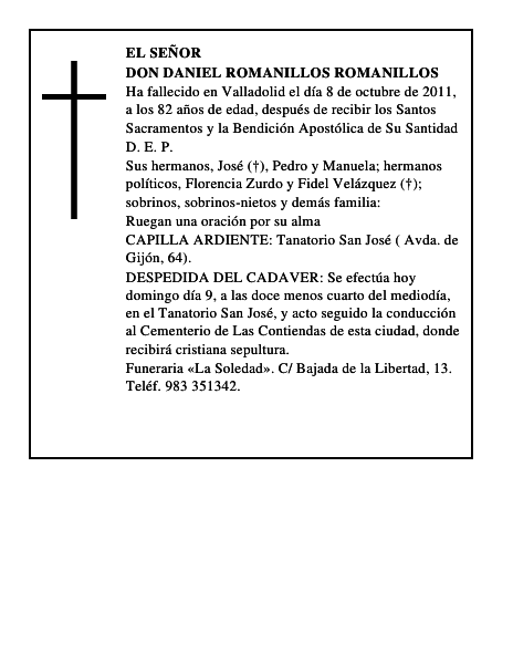 Don Daniel Romanillos Romanillos