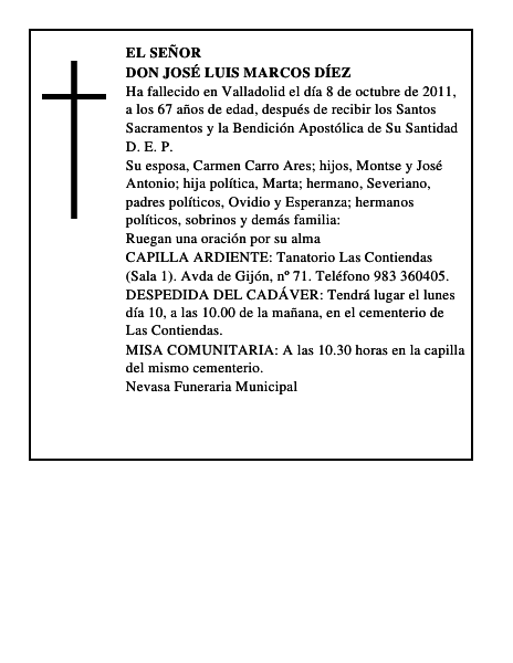 Don José Luis Marcos Díez