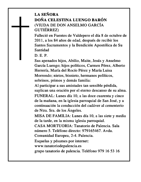 Doña Celestina Luengo Barón