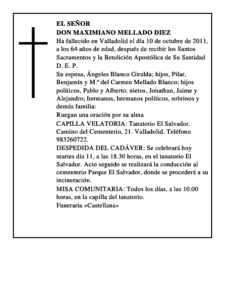 Don Maximiano Mellado Diez