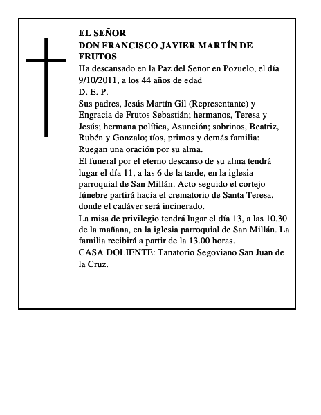 Don Francisco Javier Martín de Frutos