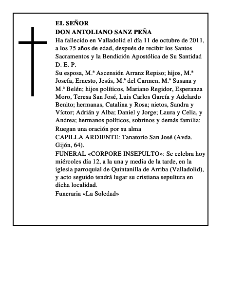 Don Antoliano Sanz Peña