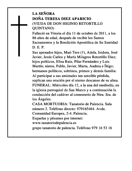 Doña Teresa Diez Aparicio