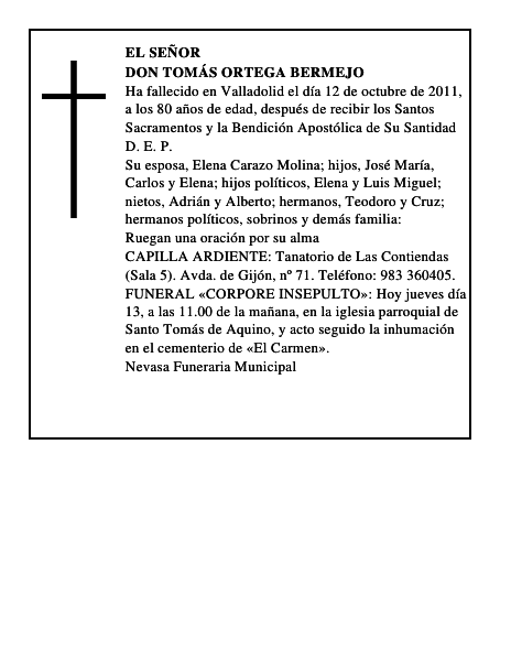 Don Tomás Ortega Bermejo