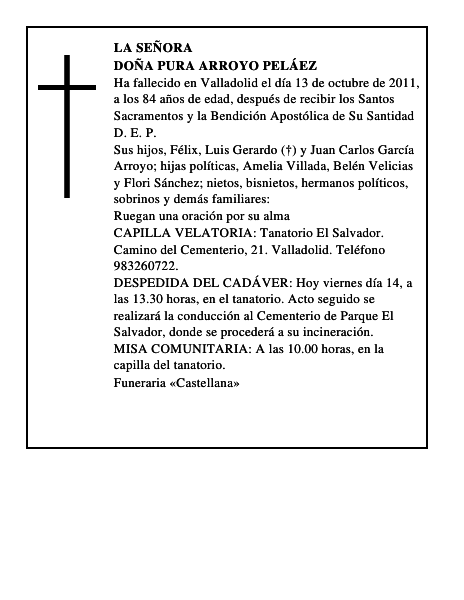 Doña Pura Arroyo Peláez