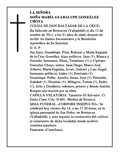 Doña María Guadalupe González Choya
