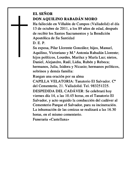 Don Aquilino Rabadán Moro