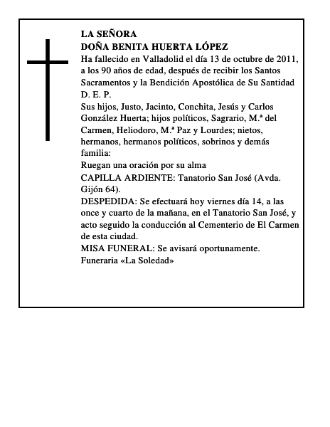 Doña Benita Huerta López