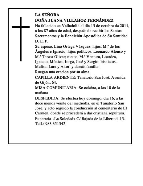 Doña Juana Villahoz Fernández