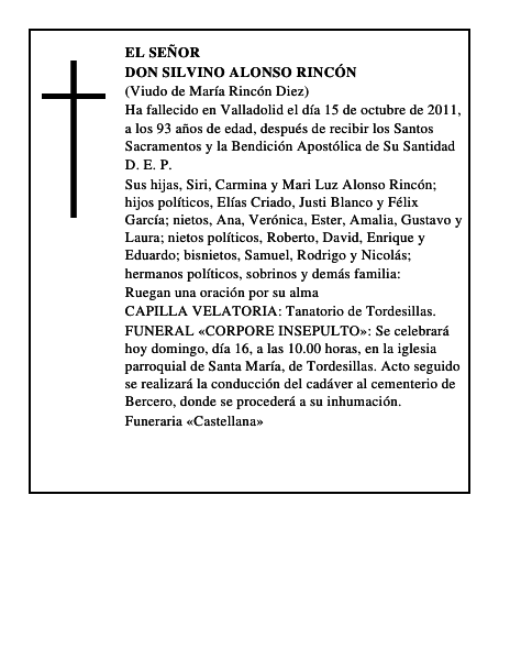Don Silvino Alonso Rincón