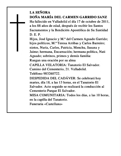 Doña María del Carmen Garrido Sanz